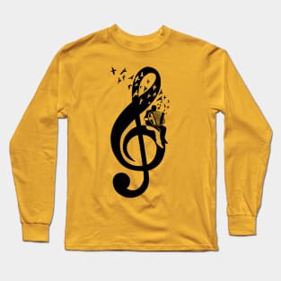 Treble Clef - Accordion Long Sleeve T-Shirt